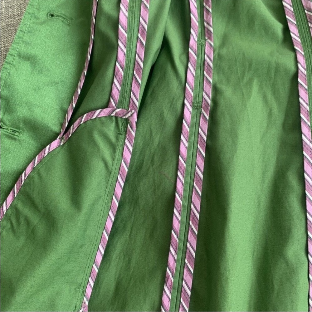 Saks Fifth Avenue Trench Coat Jacket Womens Size 14/XL Metallic Green $400 - Picture 14 of 15